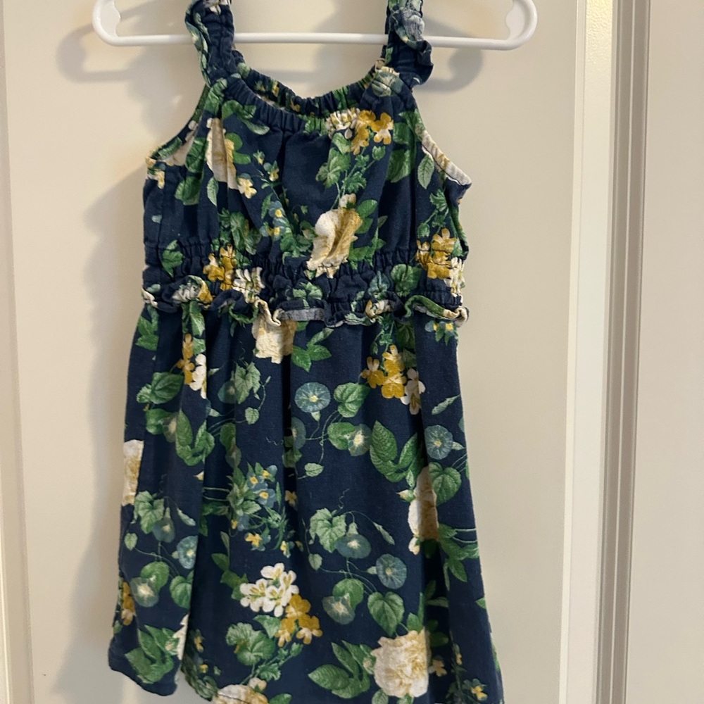 Old Navy Yellow and Green Ruched Sundress